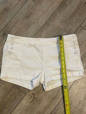 Women’s Denim Shorts, Celebrity Pink Shorts with Button Accents